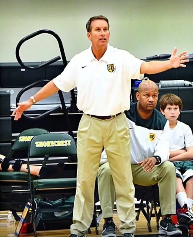 Coach Allen and Coach Daryl at a Shorecrest Prep game